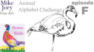 Five minute flamingo drawing - The animal alphabet challenge - episode F
